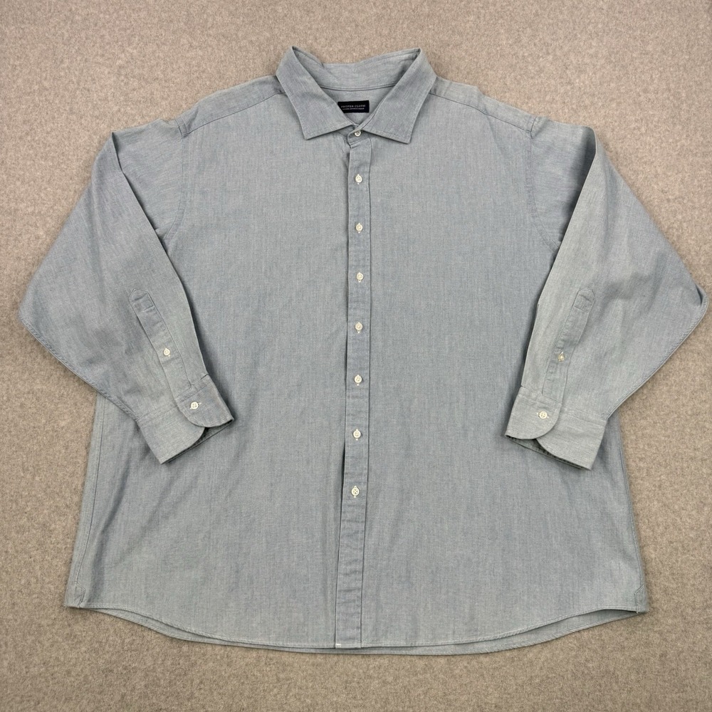 Proper Cloth Shirt Mens 3XL Blue Washed Japanese Indigo Denim Chambray Button Up